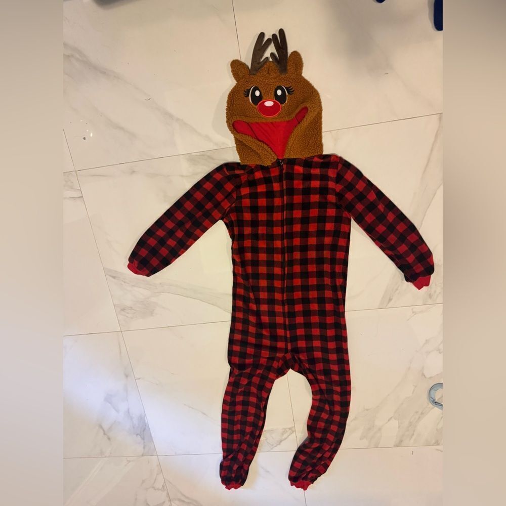 Adult Reindeer Plaid One Piece #20